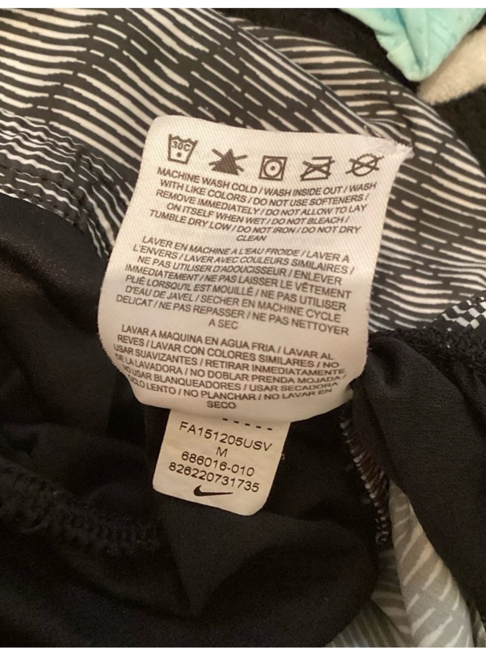 Nike Dri-FIT Running Shorts Black White Pattern Women’s Size Medium - Picture 13 of 14